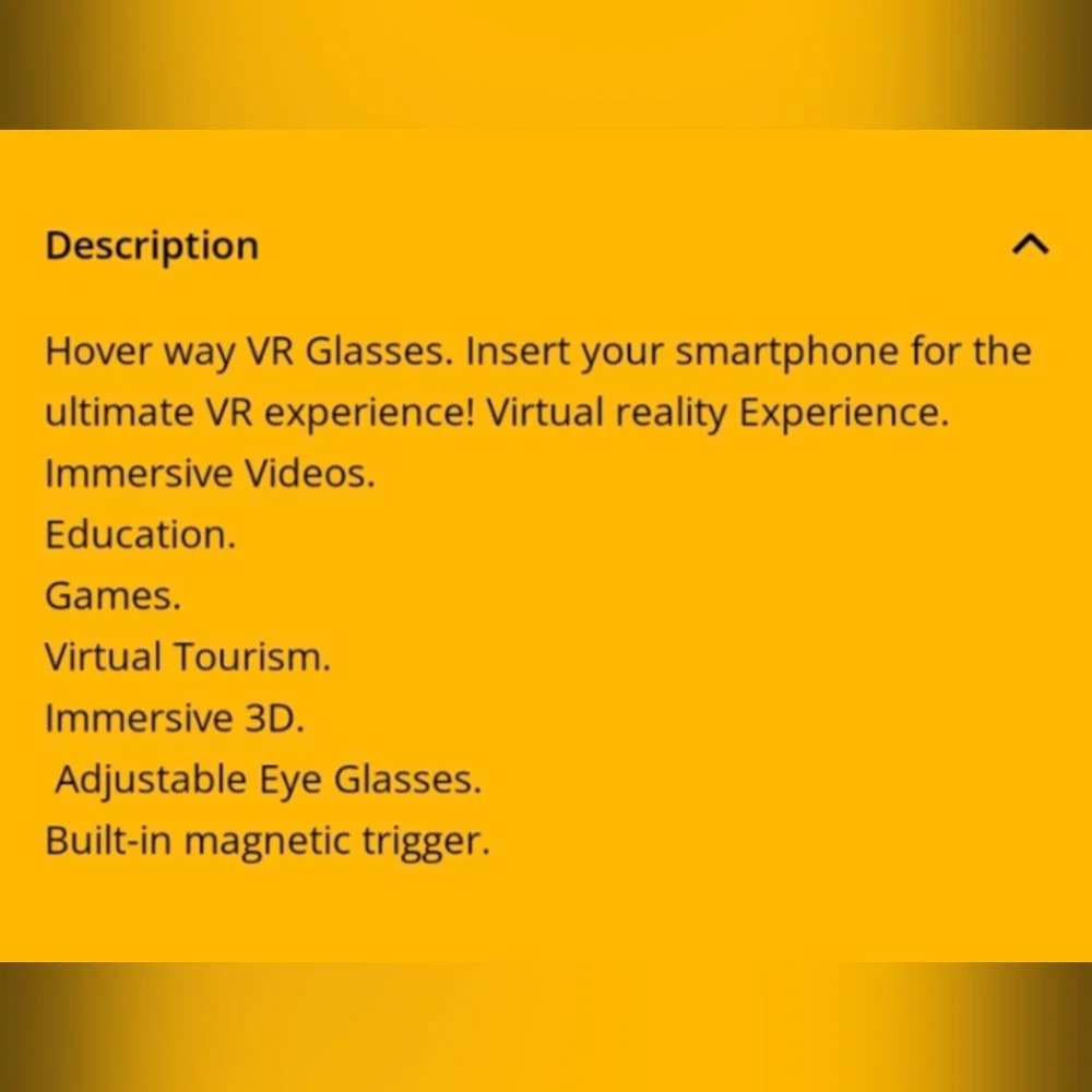 Hoover way VR glasses. Brand new. Unused. Still in box